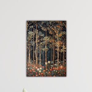Gustav Klimt Inspiriert Magischer Wald Mond Wanddekor Klimt Leinwand Gustav Klimt Poster Gustav Klimt Painti Home Decor Office Decor Wandkunst