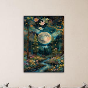 Gustav Klimt Moon View Night At Forest Wall Art Klimt Canvas Gustav Klimt Office Decor Art Poster Gustav Klimt Paint Gift Of Home Wall Decor