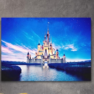 Cinderella Castle Disney Wall Decor Disneyland Castle Canvas Disney Wall Art Cinderella Castle Canvas Disney Poster Girls Room Wall Art Gift