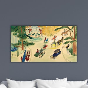 Ludwig Bemelmans Madeline Strolling Poster Chicken Coop Canvas Madeline at the Zoo Wall Art Madeline Paint Art Gift Of Kids Room Decor Art