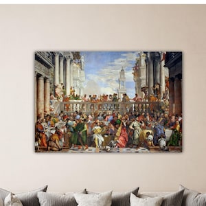 Paolo Veronese - Nozze di Cana (The Wedding at Cana) Poster Veronese Wall Art Paolo Canvas Gift Home Wall Decor Print Paolo Veronese Paint