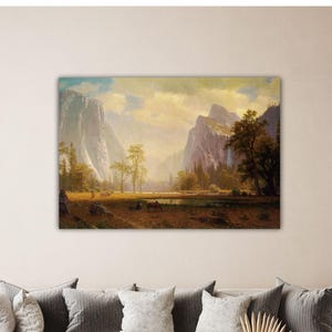 Albert Bierstadt Looking Up the Yosemite Valley 1865 Canvas Albert Wall Art Bierstadt Paint Modern Canvas Bierstadt Poster Home Wall Decor