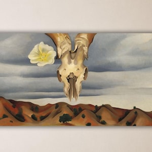 Georgia O&#39;Keeffe Ram&#39;s Head, White Hollyhock - Hills Painting Georgia O&#39;Keeffe Wall Art O&#39;Keeffe Poster O&#39;keeffe Canvas Home Decor Gift Art