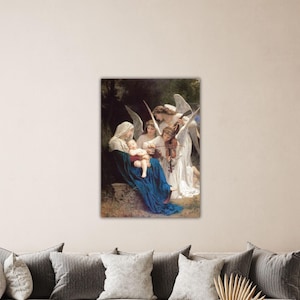 William-Adolphe Bouguereau The Virgin of The Angels 1881 Poster Adolphes Canvas Bouguereau Wall Art William Paint Gift Home Wall Decor Art