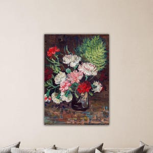 Jarrón con claveles de Vincent Van Gogh (1886) Pintura Arte mural de Van Gogh Impresión de Van Gogh Regalo Decoración del hogar Arte Lienzo de Van Gogh Póster de Van Gogh
