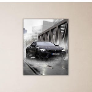 BMW M8 Black Poster,Sport Car Canvas Ready to Hang Art BMW M8 Car Evolution Printing Art Kids Room Wall Decor Art BMW M8 Sport Car Wall Art