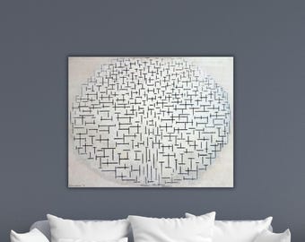 Kompozycja Pieta Mondriana nr 10 Molo i ocean 1915 Plakat Pieta Sztuka ścienna Pieta Mondriana Prezent na płótnie Dekoracja ścienna do domu Wydruk Obraz Mondriana