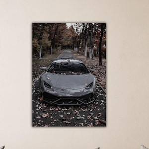 Lamborghini Gray Poster,Lamborghini Canvas,Ready to Hang Art,Lamborghini Inspired Car Evolution Print, Diablo,Murcielago,Gallardo,Aventador