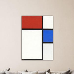 Piet Mondrian Composition No. II with Red and Blue 1929 Poster Piet Mondrian Wall Art Mondrian Canvas Gift Home Wall Decor Mondrian Painting