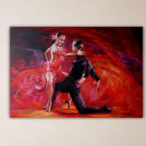 Tango Dancing Poster Art Modern Dance Canvas Decor Trendy Wall Art Housewarming Gifts For Dancer Painting Art Tango Fun Gift Wall Decor Art