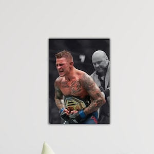 Dustin Poirier UFC Arte de parede Dustin Poirier Celebração Campeão do UFC Tela Poirier Pôster Poirier Impressão Poirier Presente para menino Decoração de parede Arte para sala de ginástica