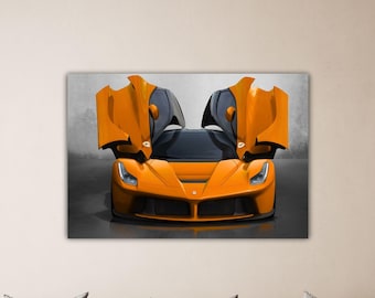 Ferrari Blue Laferrari Poster Ferrari Canvas Sports Car Decor
