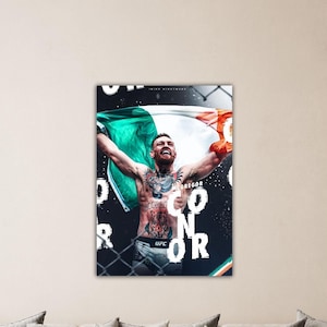 UFC 202 Conor McGregor Championship Title Fight Poster McGregor Canvas McGregor Wall Art McGregor Printing Boy Gift Wall Decor Art Gym Print