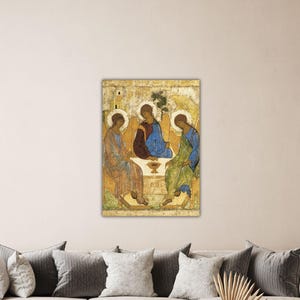 Andrei Rublev Hospitality of Abraham Paster Teslis Wall Art The Trinity Canvas Gift Of Home Wall Decor Art Rublev Paint Andrei Rublev Print