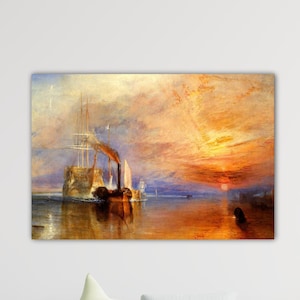 Joseph Mallord William Turner JMW The Fighting Temeraire Canvas Turner Poster Gift Home Wall Decor Turner Paint Turner Wall Art Room Print