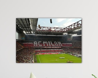 AC Milan Football Stadium Canvas San Siro Stadium Poster Milan Football Club Arena Homemade Print Gift Kids Room Wall Decor Milan Wall Art