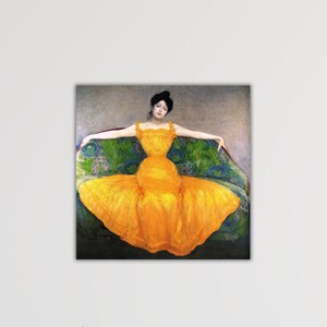 Max Kurzweil Lady in Yellow Dress 1899 Poster Max Kurzweil Wall Art Max Kurzweil Canvas Max Kurzweil Painting Gift Of Home Wall Decor Print