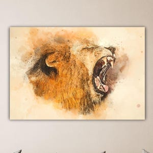 Lion Wall Decor Animal Canvas Lion Print Art Framed Wall Art Kids Room Decor Art Lion Wall Art Lion Poster Gift Of Home Decor Lion Painting