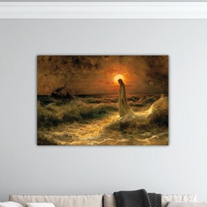Julius von Klever Lord Jesus Walking On Water Wall Art Klever Poster Julius Wall Decor Julius Klever Print Office Room Decor Klever Canvas