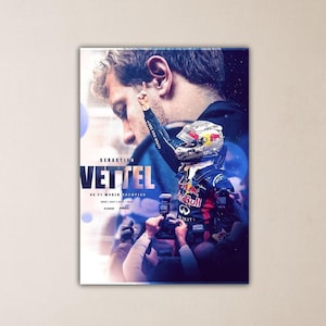Sebastian Vettel Poster Formula One Wall Art F1 Grand Prix Ferrari Wall Decor Art F1 Man Cave Decoration Canvas Sebastian Vettel Print Art