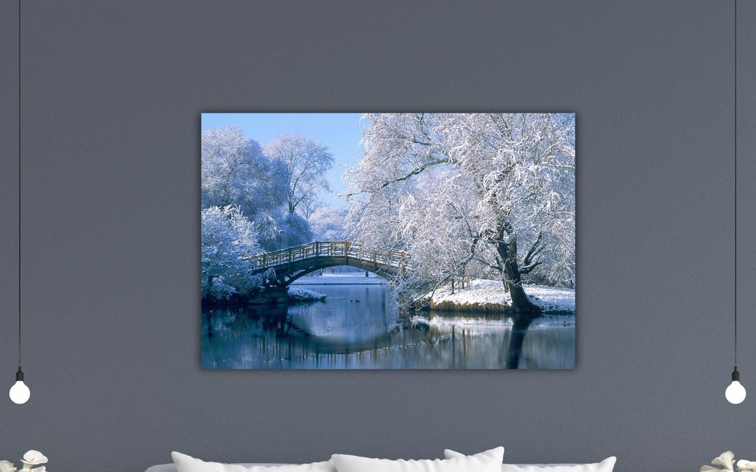 Lake Landscape Poster Snow Landscape Wall Art Housewarming Gift ...
