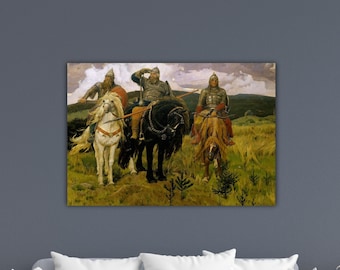 Ivan Vasnetsov - Bogatyrs Poster Ivan Vasnetsov Canvas Ivan Vasnetsov Print Gift Home Wall Decor Ivan Vasnetsov Wall Art Vasnetsov Painting