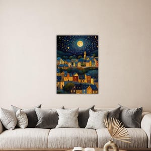 Gustav Klimt Moon Night View Wall Decor Klimt Canvas Gustav Klimt Poster Gustav Klimt Paint Gift Home Wall Decor Print Office Decor Wall Art