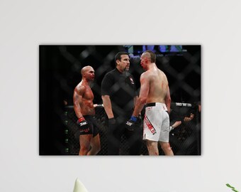 Robbie Lawler and Rory Mcdonald Staredown UFC Poster Iconic Moments Canvas UFC Wall Art Gym Room Wall Decor Fitness Wall Art Boys Gift Print