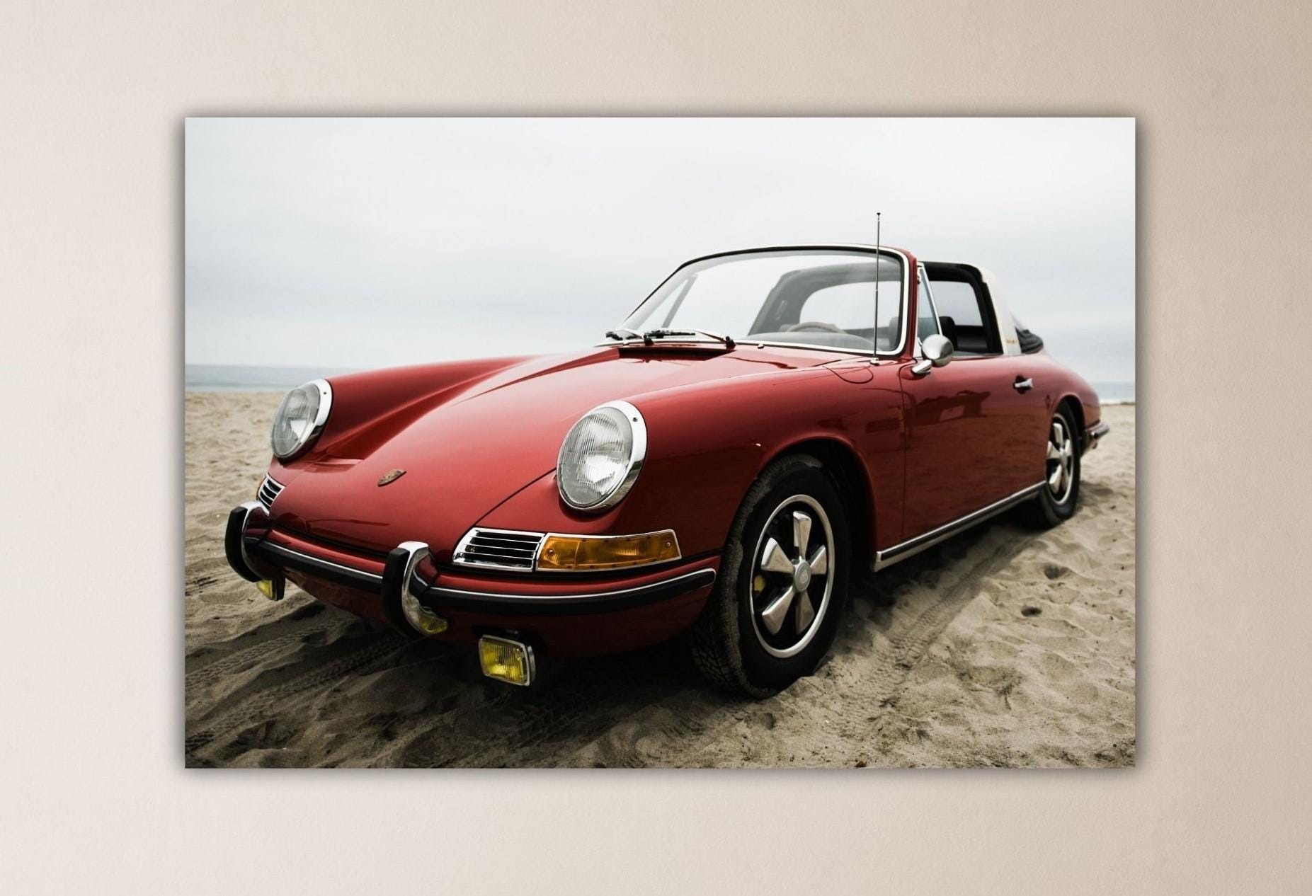 Red Porsche 911 Carrera Vintage Car Wall Decor Porsche 911 Canvas