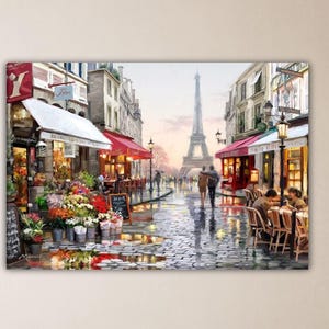Eiffel Tower Poster Paris Oil Landscape Canvas Art Cityscape Wall Decor Eiffel Tower Print Home Decor Living Room Decors Eiffel Tower Paint