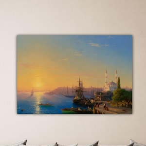 Ivan Aivazovsky View of Constantinople and The Bosphorus Wall Art Aivazovsky Poster Ivan Aivazovsky Canvas Gift Home Room Wall Decor Paint