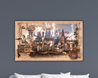 Steampunk Poster Steampunk Canvas Modern Decor Art Vintage Machine Decor Steampunk Wall Art Steampunk Painting Gift Home Wall Decor Printing