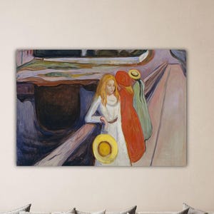 Art mural fille d&#39;Edward Munch sur un pont Poster d&#39;Edward Munch, toile moderne, décoration murale d&#39;Edward Munch, impression d&#39;art déco de bureau Edward Munch