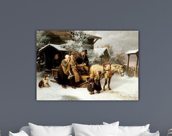 Bengt Nordenberg - Leaving Home Poster Dalecarlian Scane Canvas Nordenberg Wall Art Bengt Painting Gift Office Room Wall Decor Bengt Print