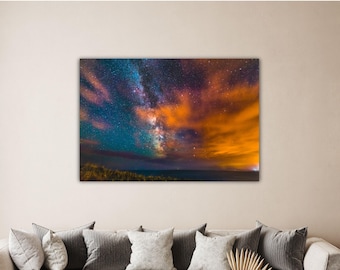 The Milky Way Galaxy muurkunst nevel poster ruimte print decor voor moderne woonkamer Sapce muur decor The Milky Way Galaxy canvas kantoorkunst