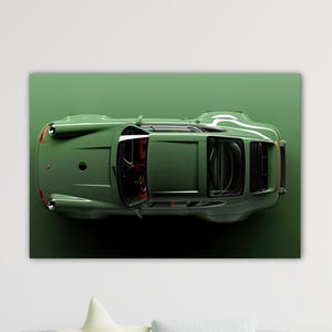 Green Porsche 911 Carrera Super Car Poster Green Porsche 911 Canvas Vintage Porche Room Decor Sport Car Print 911 Carrera Wall Art Decor Art