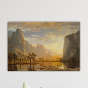 Albert Bierstadt- Valley of the Yosemite Poster Bierstadt Wall Art Bierstadt Print Bierstadt Paint Bierstadt Canvas Gift Home Wall Decor Art