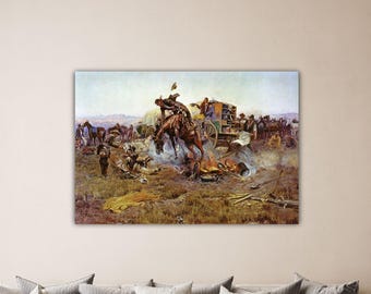 Charles Marion Russell - Camp Cook_s Troubles Wall Art Russell Print Russell Canvas Russell Poster Gift Home Wall Decor Charles Marion Paint