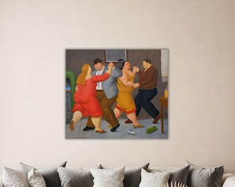 Fernando Botero - de dansers 1987 poster Botero canvas Fernando Botero muur kunst Fernando schilderij cadeau van kantoor kamer muur decor moderne kunst