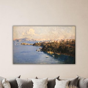 Arthur Ernest Streeton The Harbor from Mosmon Canvas Arthur Ernest Poster Ernest Paint Gift Home Wall Decor Art Arthur Wall Art Ernest Print