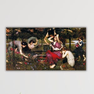 John William Waterhouse Flora and the Zephyrs 1898 Canvas John William Poster John William Wall Art Gift Home Wall Decor John William Print