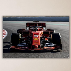 Sebastian Vettel Canvas F1 Man Cave Decoration Poster Formula One Wall Art F1 Grand Prix Ferrari Wall Decor Vettel Print Kids Room Decor Art