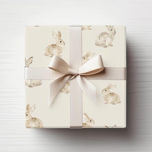 Carta da regalo neutra a forma di coniglietto, perfetta per feste di Pasqua, compleanni, festività e regali speciali, graziosa carta da regalo a forma di coniglio, 3 misure, 2 finiture