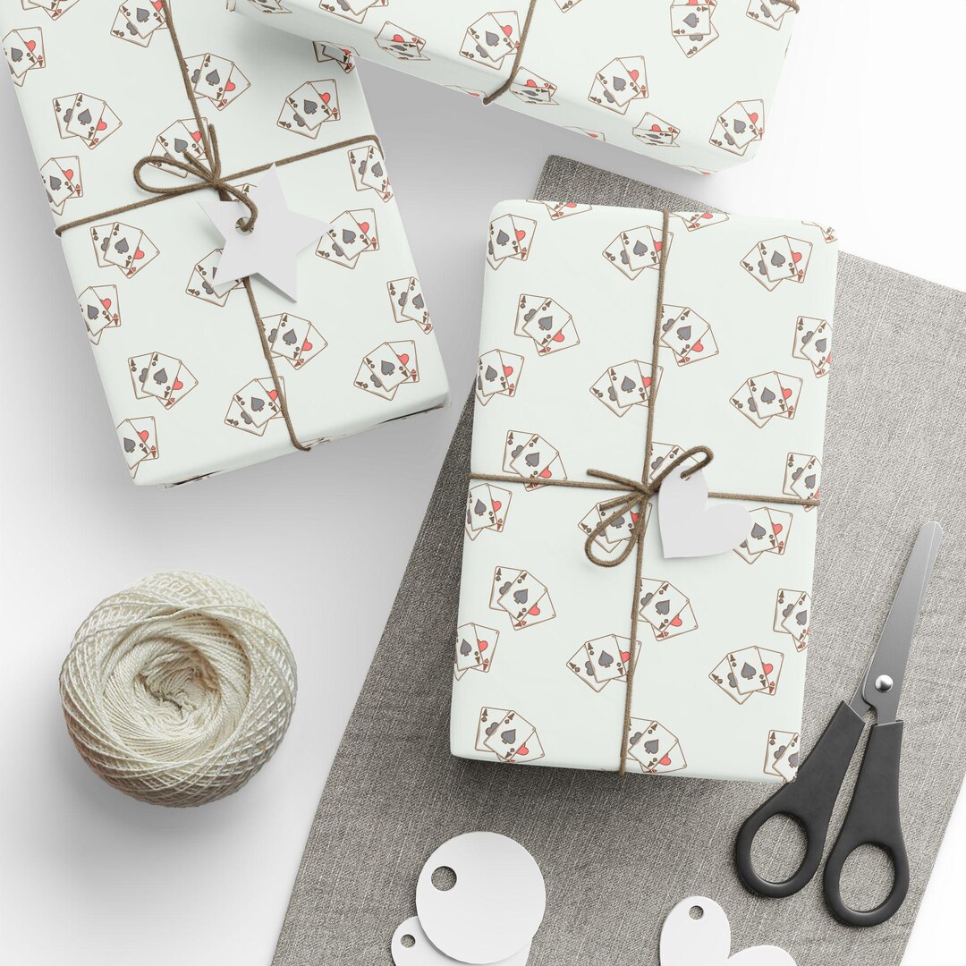 Playing Cards Wrapping Paper: Poker Casino Theme, Gamer Gift Wrap - Etsy