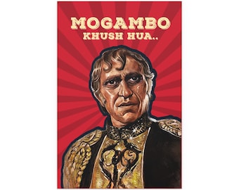 Mogambo Khush Hua Poster: Iconic Bollywood Villain Wall Art UK