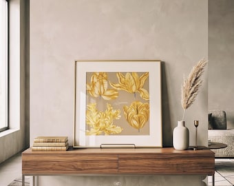 Marco de pared para pañuelo de seda de 45 cm en color dorado / Marco para pañuelo / Marco de exhibición para pañuelo / Pañuelo de 45 cm / Marco vintage para pañuelo / Decoración de pared personalizada