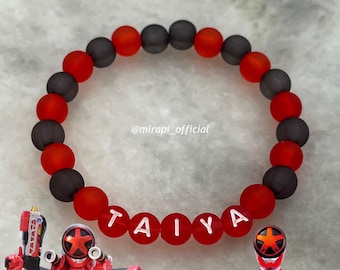 Bakuage Sentai Boonboomger Handmade Custom Bead Kandi Bracelets - Taiya Ishiro Mira Jyo Genba Sakito - Tokusatsu Super Sentai Power Rangers