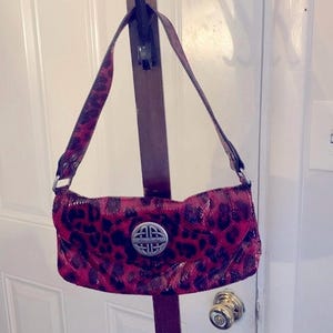Y2K Kate Landry leather leopard print handbag