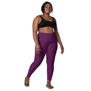 Plum purple leggings with pockets, XXS-6XL