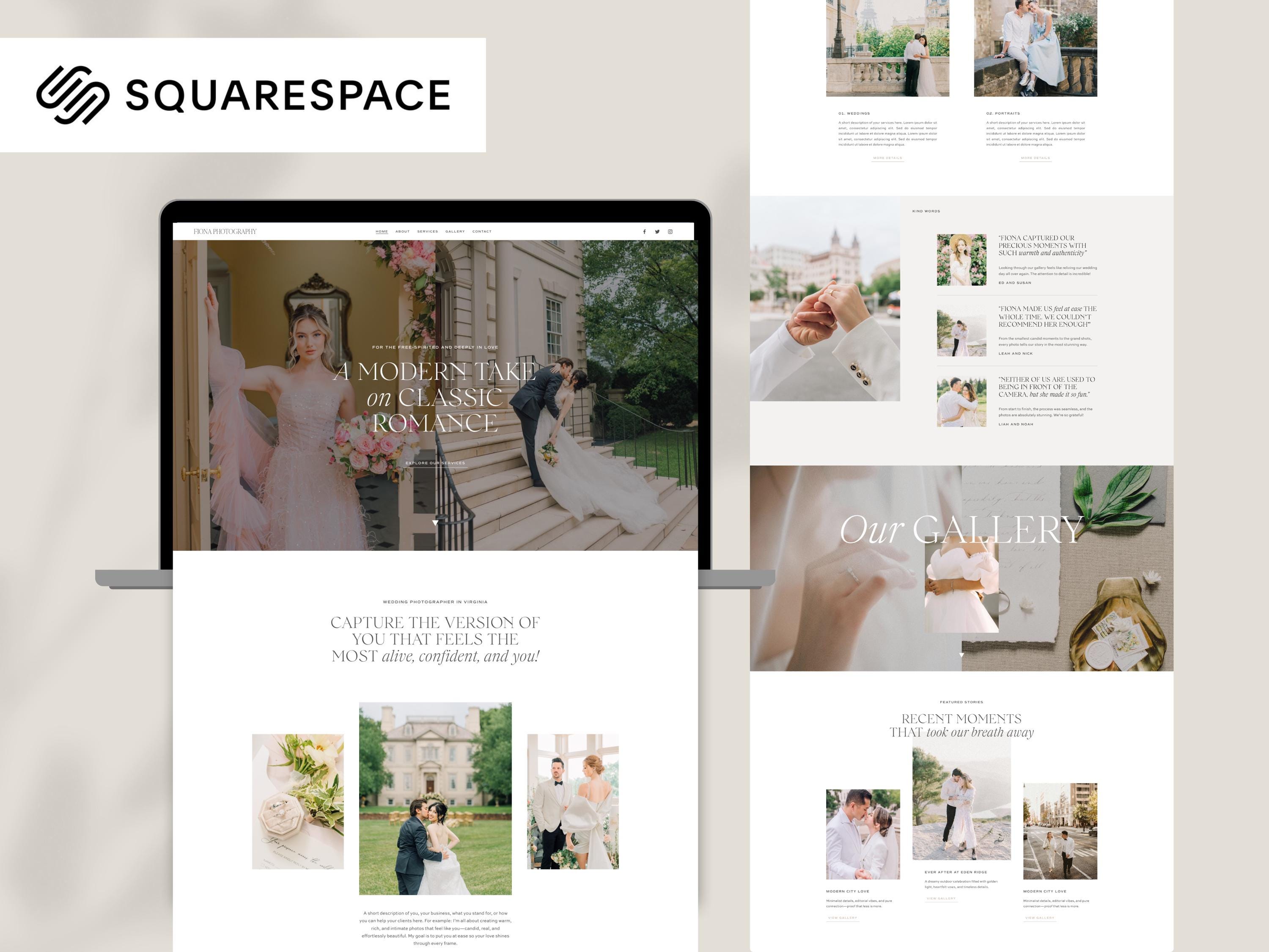 Fiona | Squarespace Website Template for Photographers, Event Planners, Makeup Artists and Wedding Professionals